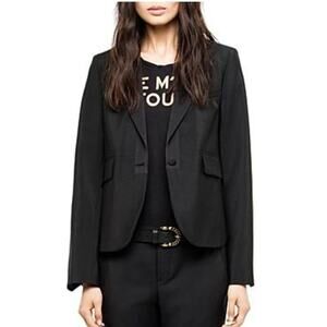 Zadig & Voltaire Vistaro Menswear-Style Women Blazer Black Size 38